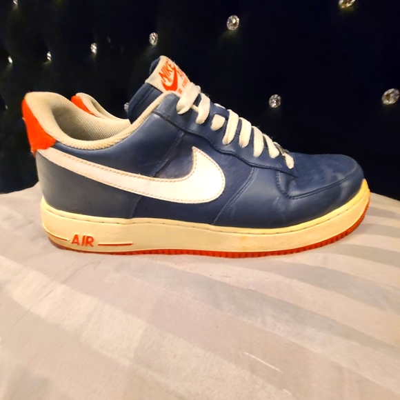 Nike Air Force 1 Shoes | Mens Nike Air Force 1's Navy Blue and White with Red TRIM. Size 9 | Color: Blue/White | Size: 9 | Sem0725's Closet